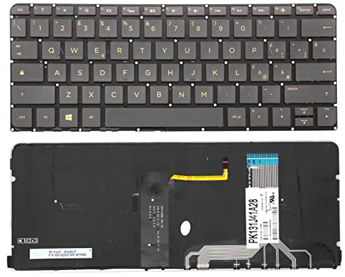 Click Help Tastiera Italiana Compatibile Con Hp Spectre 13-V000 13-V001Dx 13-V111 Retroilluminata Gold - Champagne