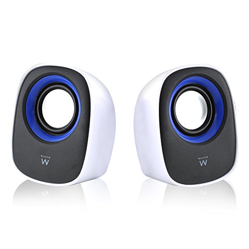 Ewent Juliet Sistema Audio 2.0 Speaker Casse Stereo, Alimentate Via Usb, Bianco/Nero/Blu