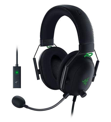 Razer Blackshark V2 - Cuffie Da Gioco Premium Esports + Usb Mic Enhancer (Triforce Da 50 Mm, Microfono Cardiodico Hyperclear, Cancellazione Passiva De