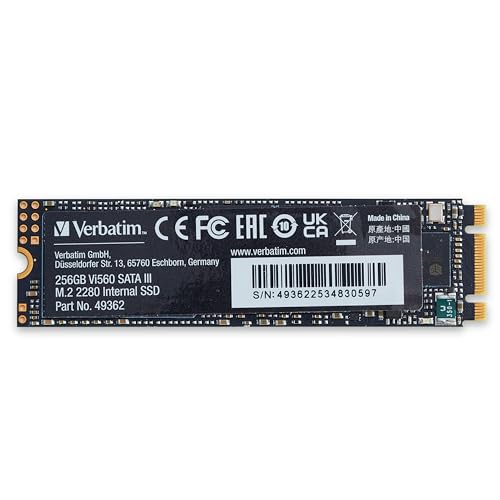 Verbatim Vi560 S3 M.2 Ssd Drives Allo Stato Solido, 256 Gb