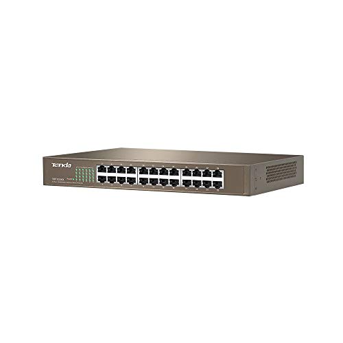 Tenda Tef1024D Switch Desktop 24 Porte Rj45, Fast Ethernet 10/100 Mbps, Plug & Play, Struttura In Acciaio