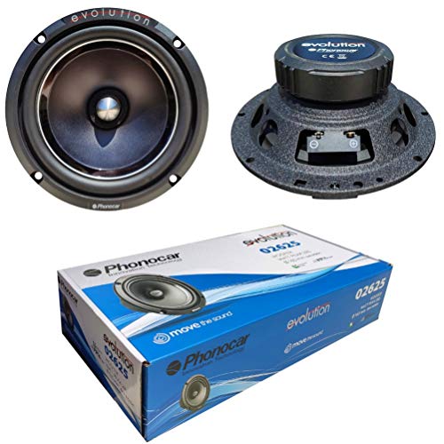 2 Phonocar 02625 Altoparlanti Medio Basso Woofer 16,50 Cm 165 Mm 6,5" 140 Watt Rms 280 Watt Max Impedenza 4 Ohm 92 Db Spl Porte Auto Nero, A Coppia