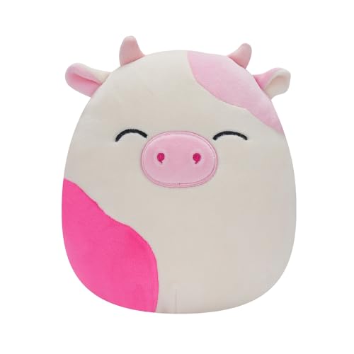 Squishmallows Peluche Pink Spotted Cow With Closed Eyes Caedyn 40 Cm