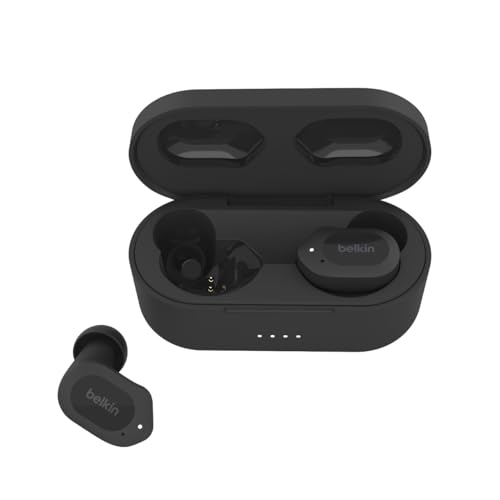 Belkin Soundform Play Auricolari True Wireless, Cuffie Bluetooth Con 3 Preselezioni Dell’Equalizzatore, Resistenti A Sudore E Schizzi Ipx5, 38 Ore Di 
