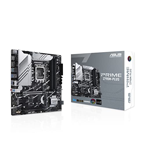 Asus Prime Z790M-Plus Scheda Madre Intel Z790 Lga 1700 Micro Atx, 3 Slo M.2, Ddr5, Hdmi, Usb 3.2 Gen 2 Type-C, Thunderbolt Usb4, Aura Sync