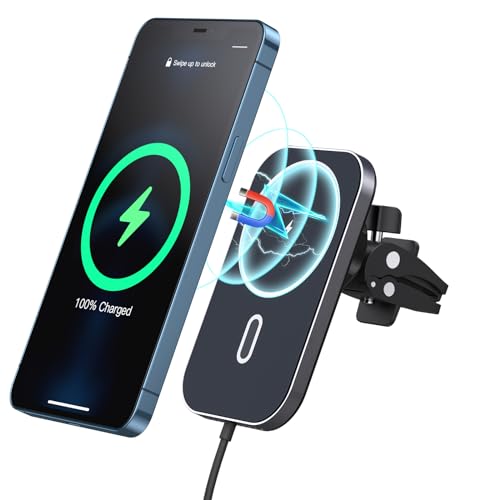 15W Magnetic Wireless Phone Holder Car Charger, Compatibile Con Magsafe Air Vent Car Mount Quick Charger, Wireless Charger 360°Rotatable Applicare Per