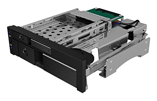 Icy Box Cambio Rapido A 2 Scomparti Per 1X Disco Rigido Da 2,5" E 1X Disco Rigido Da 3,5" (Sata/Sas) In Baia Da 5,25", Sata Iii (6 Gbit/S), Per Hdd/Ss