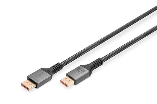 Digitus Cavo Di Collegamento Displayport - Displayport 2.1-16K/60Hz - 8K/120 Hz - 4K/240Hz - Uhd - Vesa Uhbr20 - Hdr, Hdr10, Hdcp - 1M - Nero - Compat