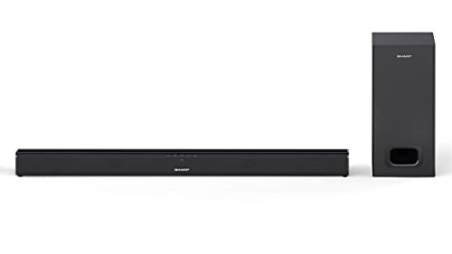 Sharp Ht-Sbw110 Soundbar Con Subwoofer, 180 W, Streaming Di Musica Wireless Bluetooth, Lunghezza 80 Cm E Altezza 6 Cm