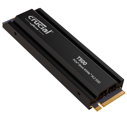 Crucial T500 Ssd 2Tb Pcie Gen4 Nvme M.2 Ps5 Ssd Interno Gaming Con Dissipatore, Fino A 7400Mb/S, Compatibile Con Playstation 5, Notebook E Pc Desktop,