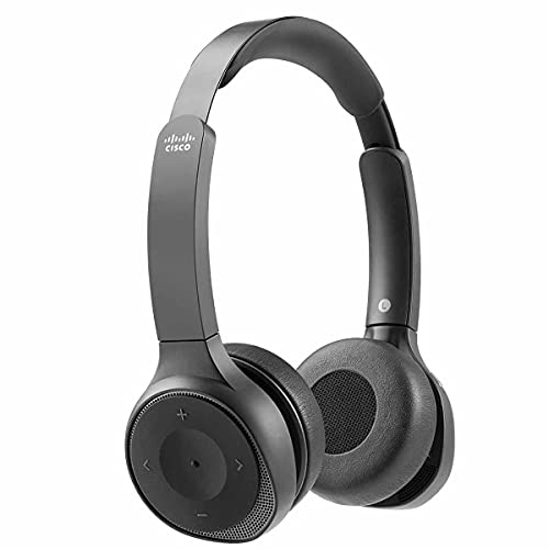 Cisco Headset 730 - Cuffia Bluetooth Biaurale Wireless Con Custodia, Adattatore Bluetooth Usb-A Hd, Cavi Usb-A E Da 3,5 Mm, Colore Carbon Black, Un An
