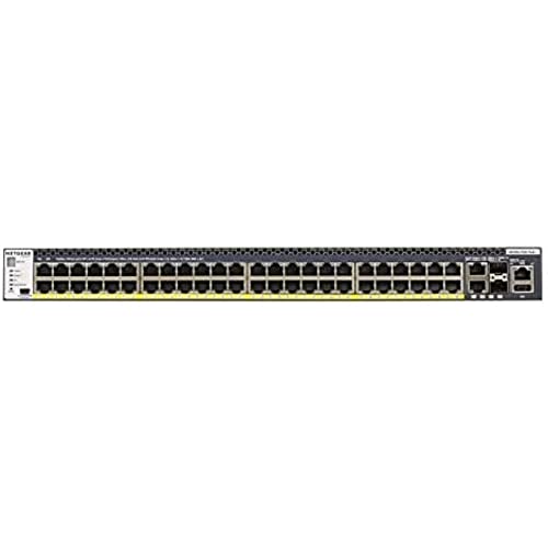 Netgear Gsm4352Pa-100Nes Switch Prosafe M4300-52G-Poe+ Full Managed L3, 24 Porte Gigabit Poe+ 480W, 2 Porte 10 Gbit, 2 Porte Sfp/Sfp+, Stacking Sicuro