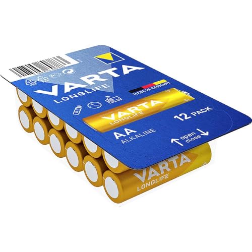 Varta 4106301112 Longlife Batteria Alcalina, Stilo Aa Lr06, Confezione Da 12 Pile Big Box Confezione Risparmio, Il Design Può Variare