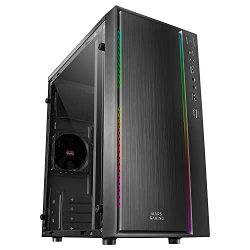 Mars Gaming Mcm, Case Pc Micro Atx, 16 Mode Rgb, Ventola Da 8 Cm, Nero