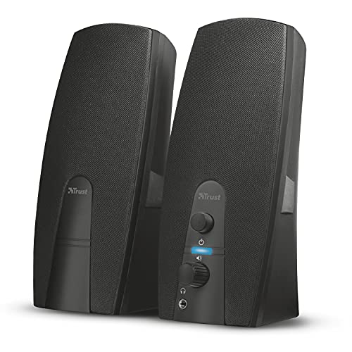 Trust Almo Casse Pc, Set Di Altoparlanti 2.0 Usb Stereo, 10 W, Jack Aux 3.5 Mm, Connettore Per Cuffie, Casse Per Pc Fisso, Altoparlante Per Computer,