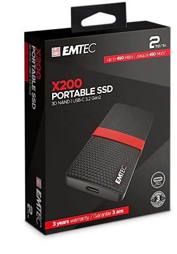 Emtec Ecssd2Tx200 - Unità Ssd Portatile - 3.1 Gen1 - Collezione X200 Power Plus - 3D Nand - 2 Tera
