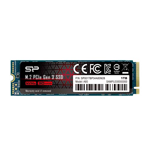 Siliconpow Ssd P34A80 1Tb, M.2 Pcie Gen3 X4 Nvme, 3200/3000 Mb/S Sp001Tbp34A80M28