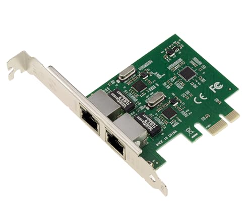 Kalea-Informatique Scheda Controller Pci Express Pcie A 2 Porte Rj45 Gigabit Ethernet 10 100 1000Mbps 1G. Doppio Chipset Realtek. Piazze A Basso E Alt