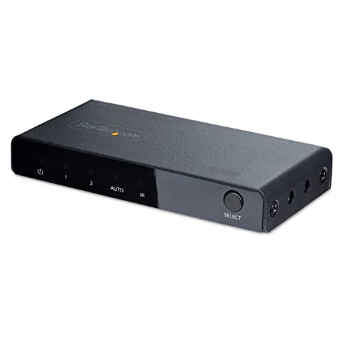 Startech.Com Switch Hdmi 8K A 2 Porte, Switcher Hdmi 2.1 4K 120Hz/8K60Hz Uhd, Hdr10+, Commutatore Hdmi 2 In 1 Out, Commutazione Automatica/Manuale Del