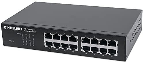 Intellinet 16-Port Gigabit Ethernet Switch 16-Port Rj45 10/100/1000 Mbps Ieee 802.3Az Energy Efficient Ethernet Desktop 19 Rackmount (Euro 2-Pin Plug)