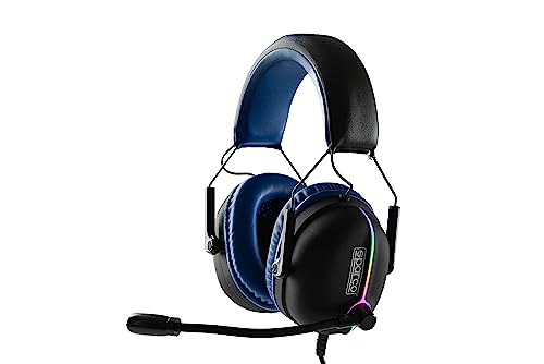 Celly, Cuffie Con Filo Evo Grandprix Linea Sparco, Cuffie Over Ear Gaming, Con Microfono Regolabile, Luci Led Rgb, Cuffie Ergonomiche, Con Doppio Conn