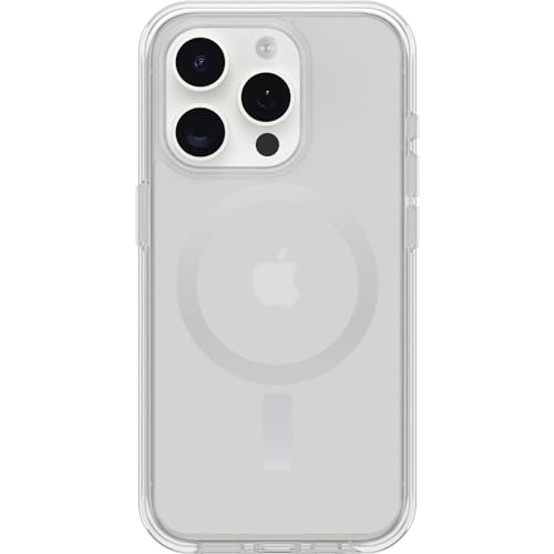 Cover Per Iphone 15 Pro Otterbox Symmetry Clear Per Magsafe,Resistente A Shock E Cadute ;Sottile,Testata 3X Norme Mil-Std 810G, Trasparente