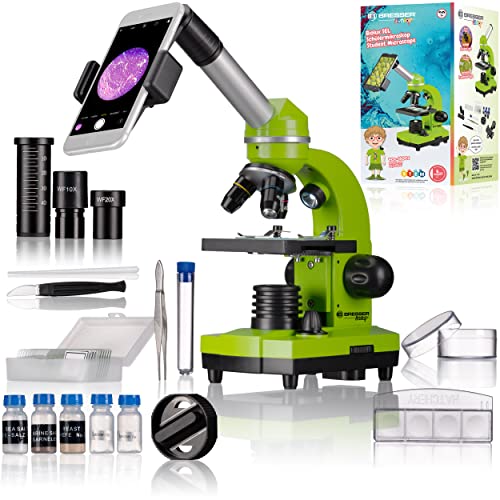 Bresse Junior Microscopio Per Studenti Biolux Sel Con Supporto Per Smartphone, Accessori E Sistema Di Zoom Barlow, Per Bambini, Principianti E Adulti