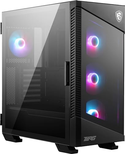 Msi Mpg Velox 100R Mid Tower Gaming Case 'Nero, 4 Ventole Argb Da 120 Mm, Mystic Light Sync, Usb Type-C, 2 Pannelli In Vetro Temperato, E-Atx, Atx, Ma
