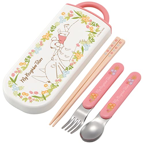 Skater Tacc2Ag-A Trio Set, Chopsticks, Spoon, Fork, My Neighbor Totoro, Mei, For Kids, Antibatterial, Made In Japan