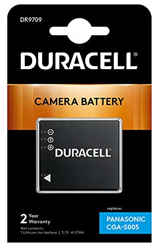 Duracell Dr9709 Batteria Per Panasonic Cga-S005, 3.7 V, 1050 Mah, Nero