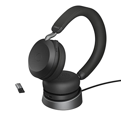 Jabra Evolve2 75 Wireless Pc Headset With Charging Dock And 8-Mic Technology - Dual Foam Stereo Headphones With Advanced Active Noise Cancellation, Us