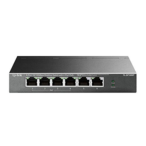 Tp-Link Tl-Sf1006P Network Switch Unmanaged Fast Ethernet (10/100) Power Over Ethernet (Poe) Black