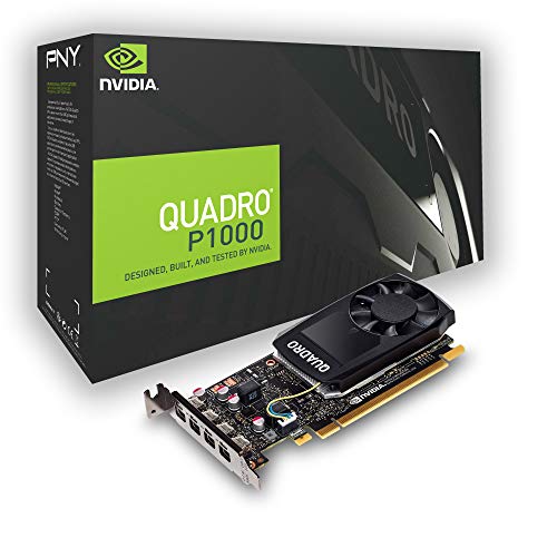 Pny Quadro P1000 Dvi Professional Graphic Card 4Gb Gddr5 Pci Express 3.0 X16, Single Slot, 4X Mini-Displayport, 5K Support, Ultra-Quiet Active Fan
