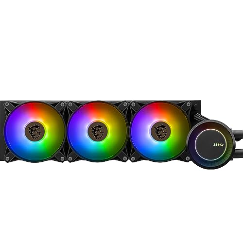 Msi Mag Coreliquid E360 Aio Cpu Liquid Cooler - Piastra Di Raffreddamento In Rame, Argb Blockhead & Ventole Fdb, Water Block A 2 Camere, Radiatore Spl