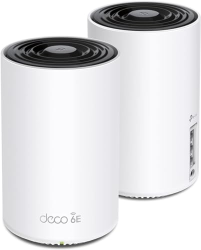 Tp-Link Deco Xe75(2-Pack) Mesh Router Axe5400 Wi-Fi 6E Tri-Band, Sistema Mesh Per Tutta La Casa, Porta Gigabit, 6 Ghz, Ai-Driven Mesh, Homeshield, Mu-