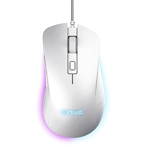 Trust Gaming Gxt 924W Ybar+ Mouse Gaming, 25600 Dpi, 50% Plastica Riciclata, Sensore Ottico 25K, 6 Pulsanti Programmabili, Illuminazione Led Rgb, Mous