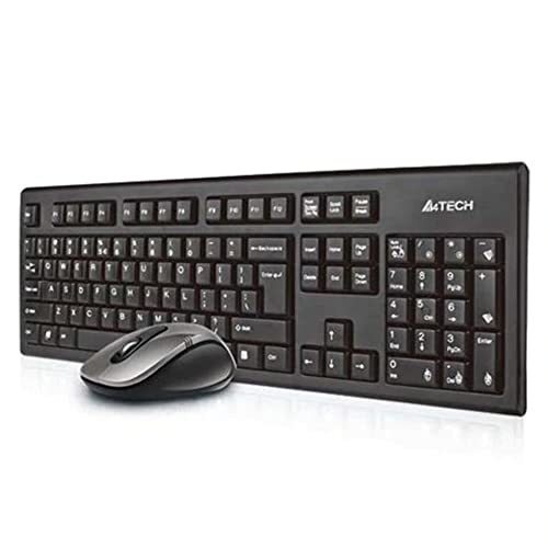 A4Tech 7100N Desktop Keyboard Mouse Included Rf Wireless Qwerty English Black