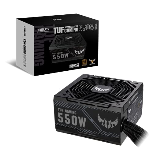 Asus Tuf Gaming 550 W Alimentatore Bronze Con Certificazione Military Grade, Pcb Rinforzato, Ventola Axial Tech, Tecnologia 0Db, Cavi Sleevati, 6 Anni