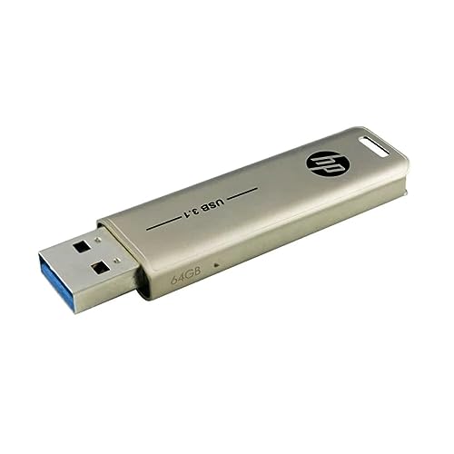 Hp X796W Usb 3.1 Flash Drive 64Gb, Design Push And Pull, Finitura Metallica