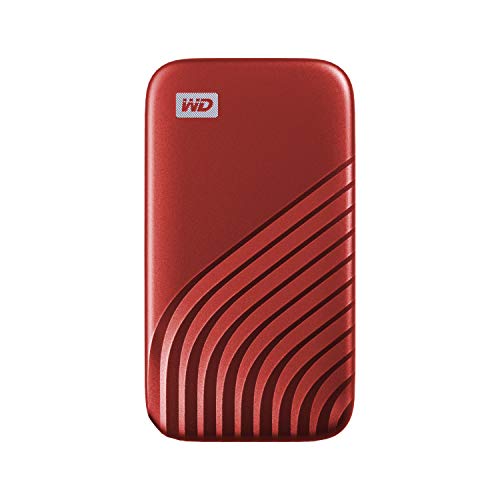 Wd My Passport Ssd 500Gb Portatile Con Tecnologia Nvme, Usb-C, Fino A 1.050 Mb/S In Lettura, Fino A 1000Mb/S In Scrittura, Rosso