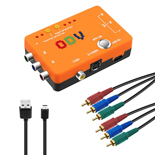 Mcbazel Odv-Ii Component/Cvbs/S-Video A Ypbpr Component Converter Con Cavo Av Componente/Indicatori Led Per Retro Gaming Console