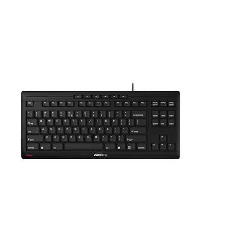Cherry Stream Keyboard Tkl, Layout Internazionale, Tastiera Qwerty, Tastiera Cablata, Blue Angel, Azione Sx Scissor, Battitura Silenziosa, Nero