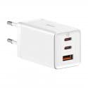 Baseus Gan5 Pro Wall Charger 2Xusb-C + Usb, 65W (White)