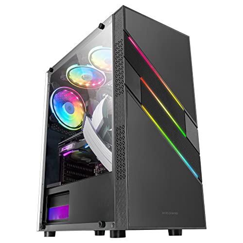 Mars Gaming Mc-U3 Nero, Case Pc Gaming Atx Xl, Frontale Triplo Argb, Ventola Argb 12 Cm, Finestra Vetro Temperato