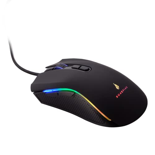 Surefire Hawk Claw Gaming Mouse Da Gioco Con 7 Pulsanti I Luci Rgb I Mouse Per Pc 6400 Dpi I 7 Tasti Programmabili I Usb 3.2 Gen 1 E Usb 2.0 I Windows