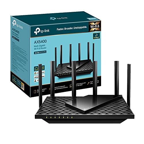 Tp-Link Archer Ax72 Pro Router Ax5400Mbps Wi-Fi 6, 2.5G Porta Wan/Lan, Larghezza Di Banda 160Mhz, Usb 3.0, Streaming 8K, Ampia Copertura, Client E Ser