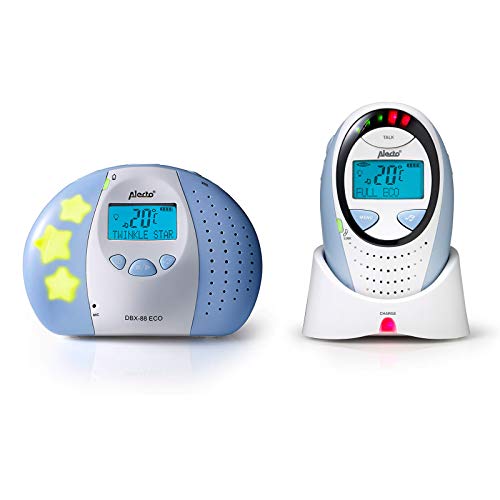 Alecto Bambino Dbx-88 Eco Dect Baby Monitor Audio Babyphone Con Connessione Sicura - Visualizzazione Della Temperatura - Ninne Nanne - Vox - Lingua Di