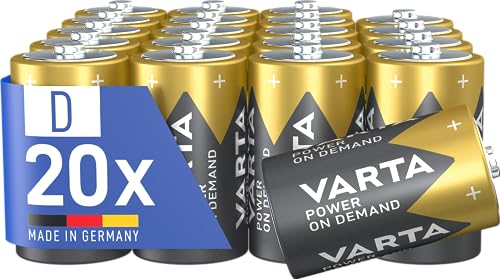 Varta Pile D Mono, Confezione Da 20, Power On Demand, Alcaline, Pacco Di Stoccaggio, Intelligenti, Flessibili, Potenti, Per Accessori Computer, Smart