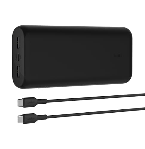 Belkin Boostcharge Power Bank 20000 Mah Compatta Con 3 Porte E Pd 20W, Caricatore Portatile Per Iphone 15, 14, 13, Airpods, Samsung Galaxy, Pixel Ecc,