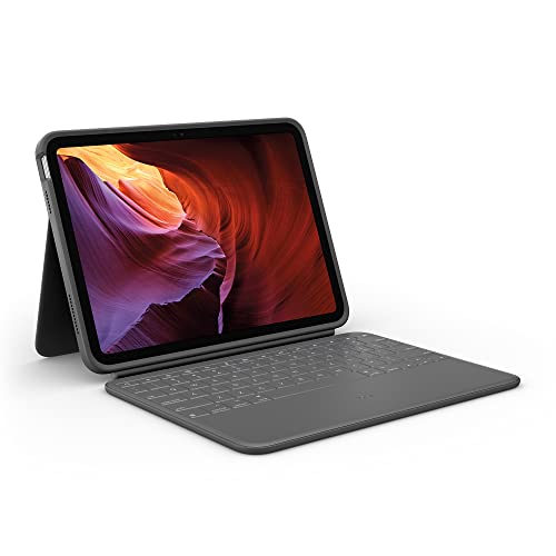 Logitech Rugged Folio Per Ipad (10ª Generazione) Custodia Con Tastiera Protettiva Con Smart Connector E Tastiera A Prova Di Liquidi - English Layout
